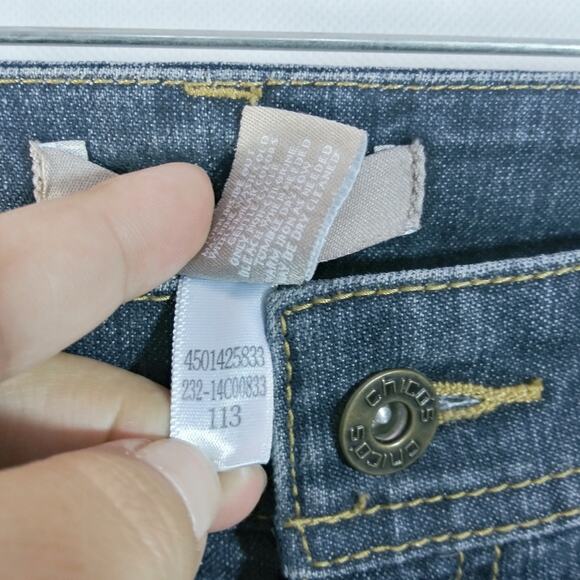 Chico's Dark Wash Mid Rise Skinny Boot Cut Jeans 4 - Picture 5 of 9